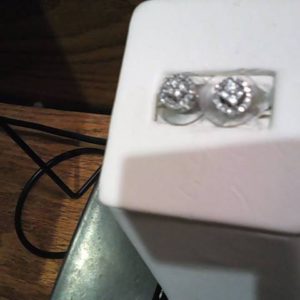 Earrings 10K Gold WHITE GOLD