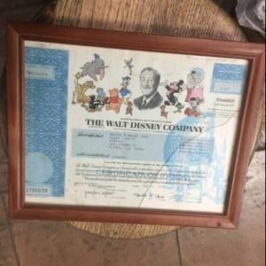 DISNEY STOCK CERTIFICATE