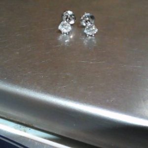 Earrings 14K Gold WHITE GOLD 0.6 DWT